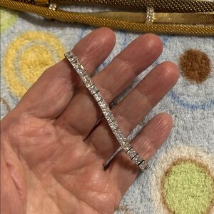 Classic Silver-Tone bella cz Tennis Bracelet - Silver/rhodium, bolo style, 10”,